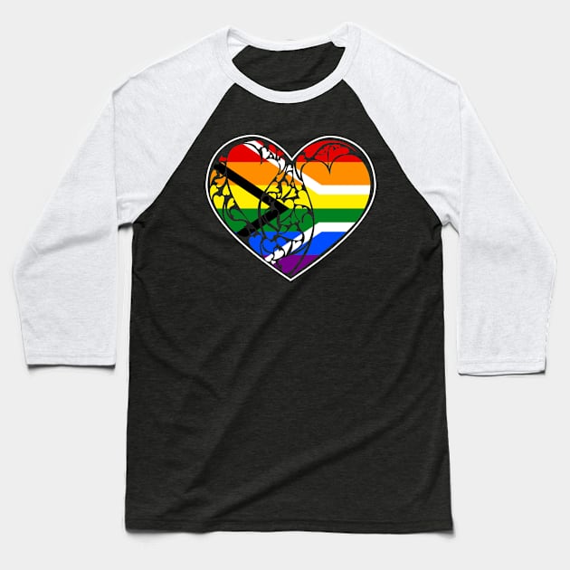 Gay Pride Flag of South Africa LGBT+ Heart Baseball T-Shirt by aaallsmiles